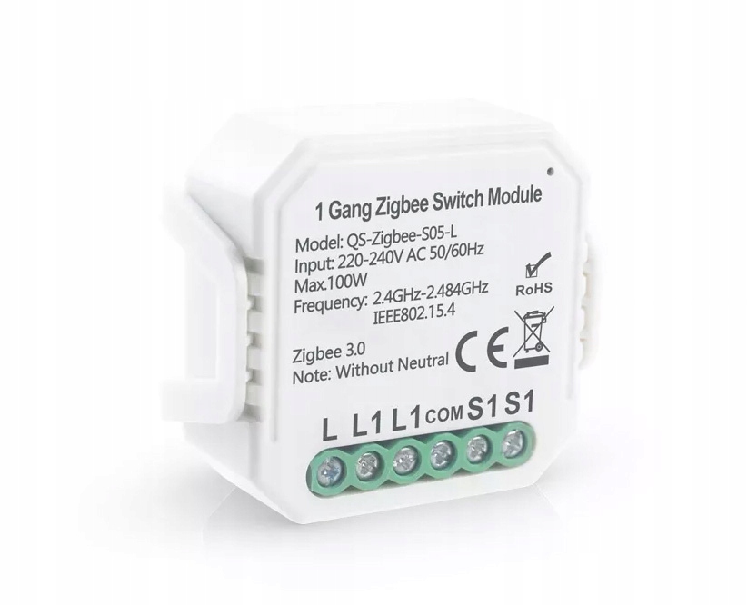Moduł MINI Przekaźnik DOPUSZKOWY 1 obwód ZigBee TUYA Home Assistant #bez N EAN (GTIN) 5903819637205