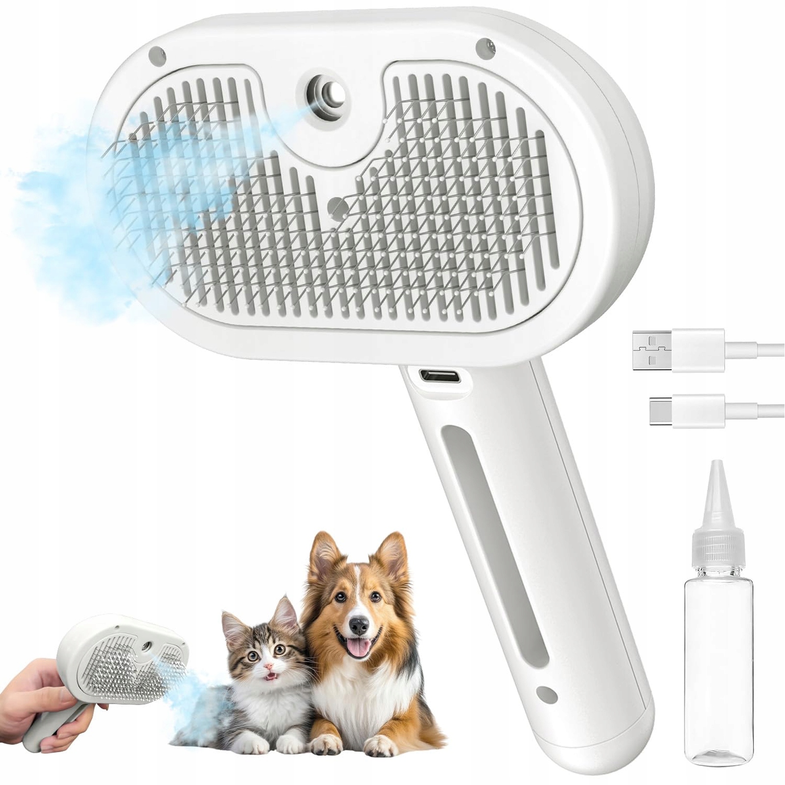 Levně Kartáč 3V1 Pro Kočky A Psa – Odstraňování Chlupů, Masáž, Odpařování, Typ C