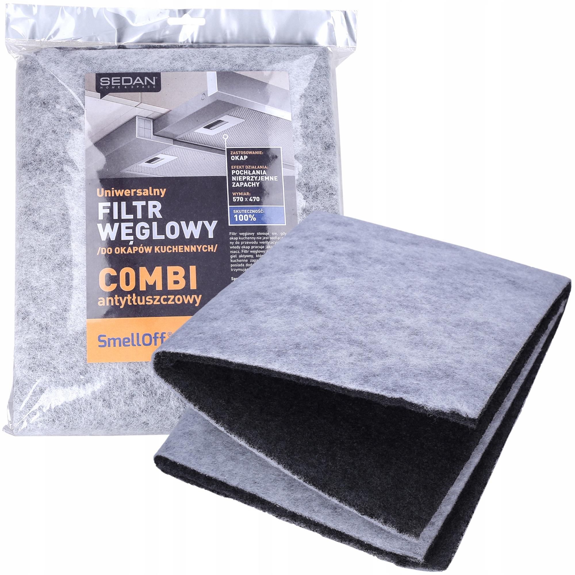 

Filtr węglowy tłuszczowy 2w1 Combi do okapu 57x47