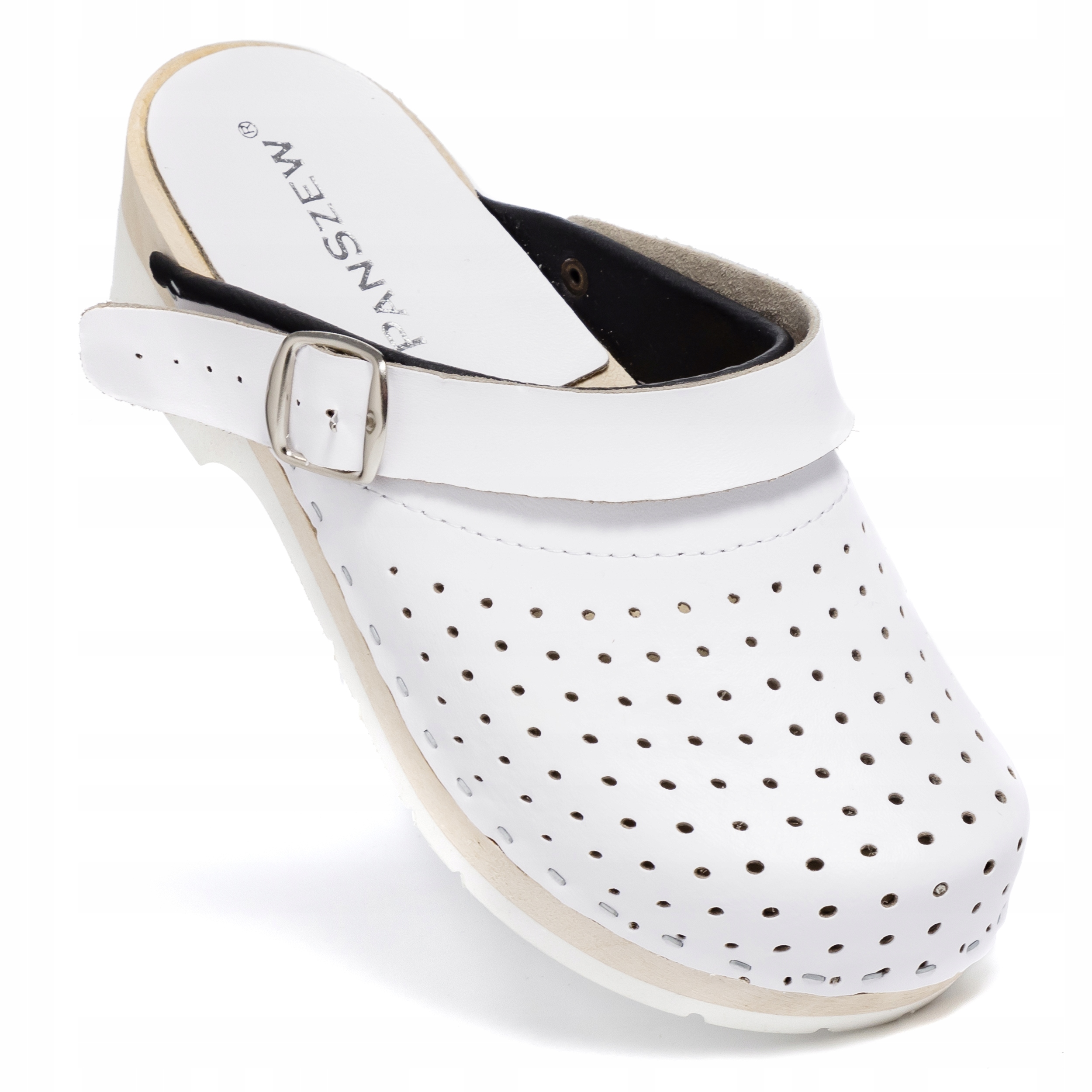 Dřeváky Dámské kožené chodítka, Zdravotní obuv pro práci 35-41 PanSzew