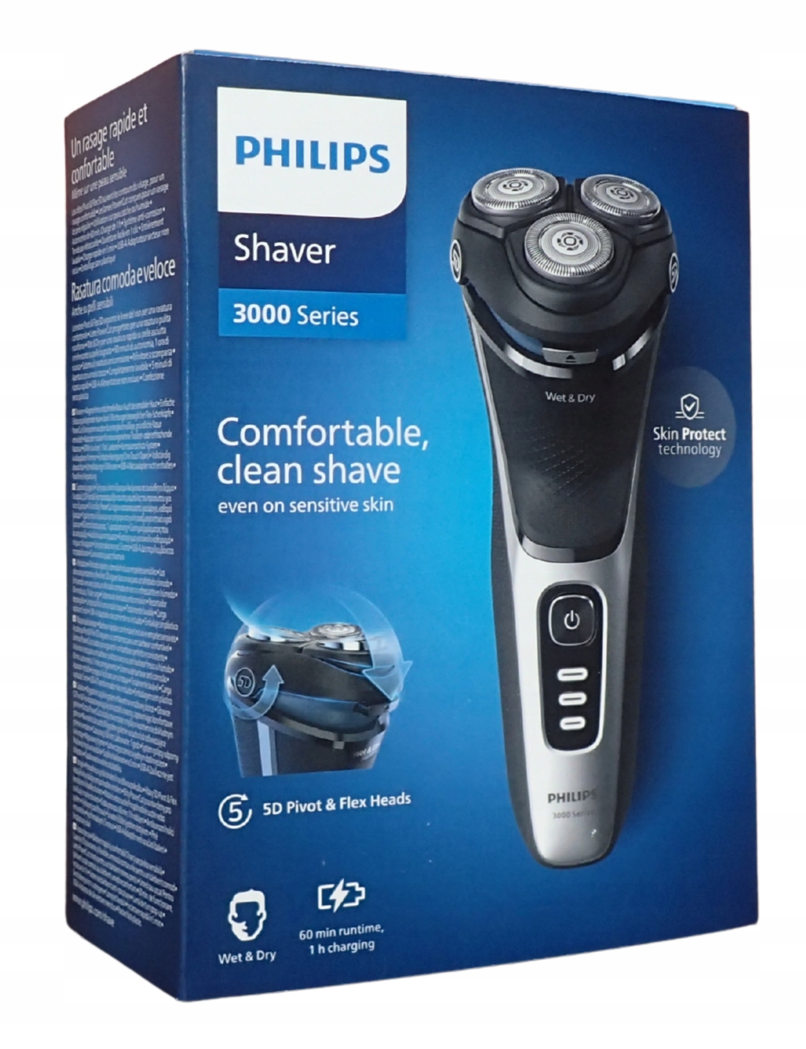 Pánsky holiaci strojček na tvár Zastrihávač vlasov 3000 Philips S3241/12 Wet Dry