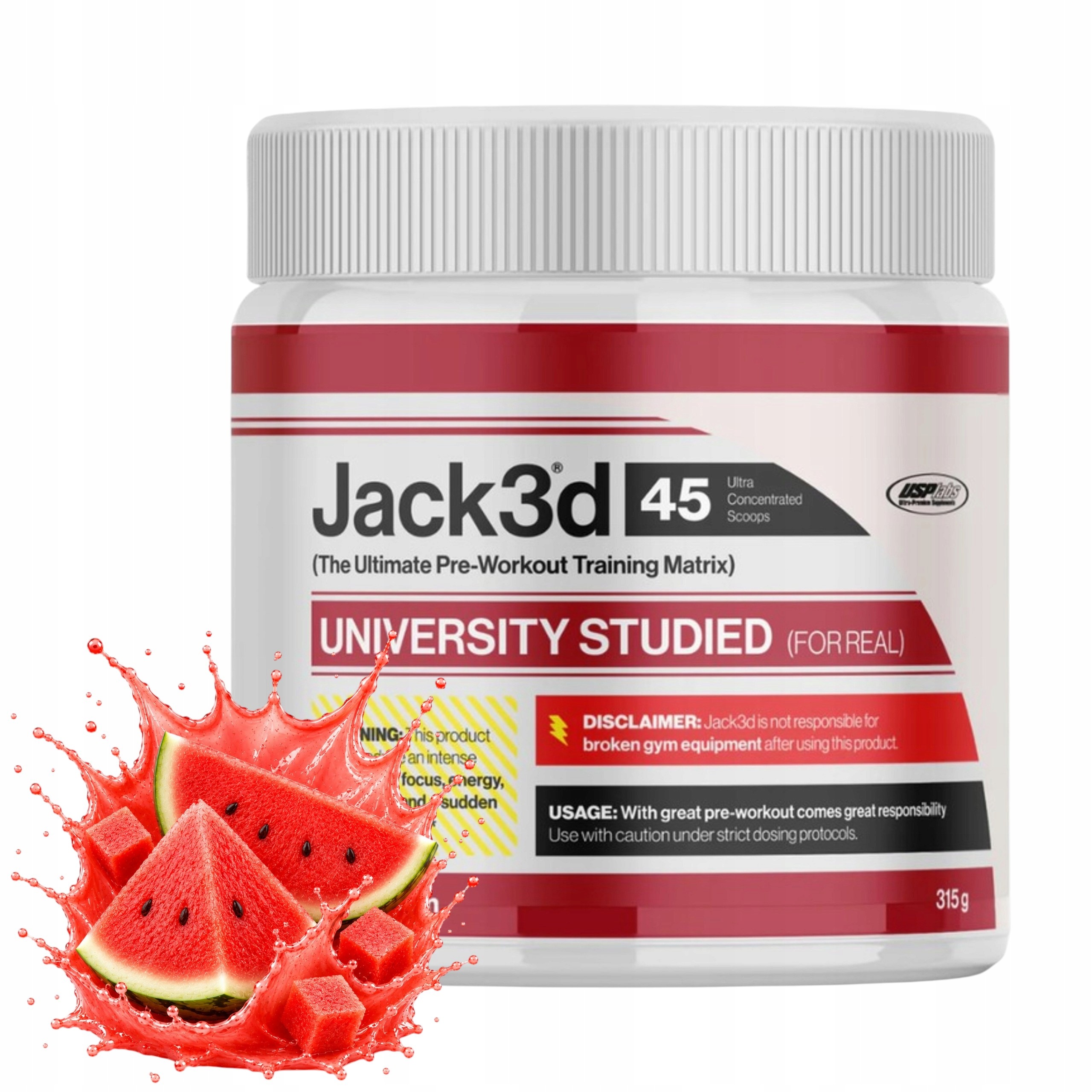 Předtréninková pumpa Usp Labs Jack3d 315 g Energie Citrulin Kofeinová pumpa Meloun
