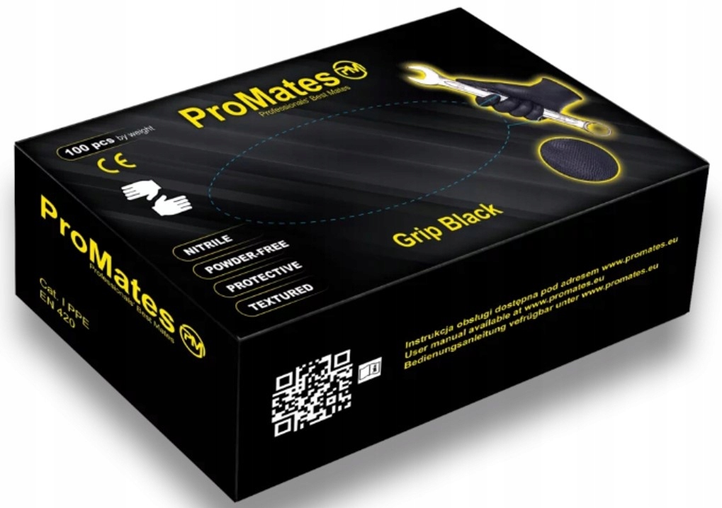 

Profesjonalne rękawice nitrylowe Grip Black 100 M