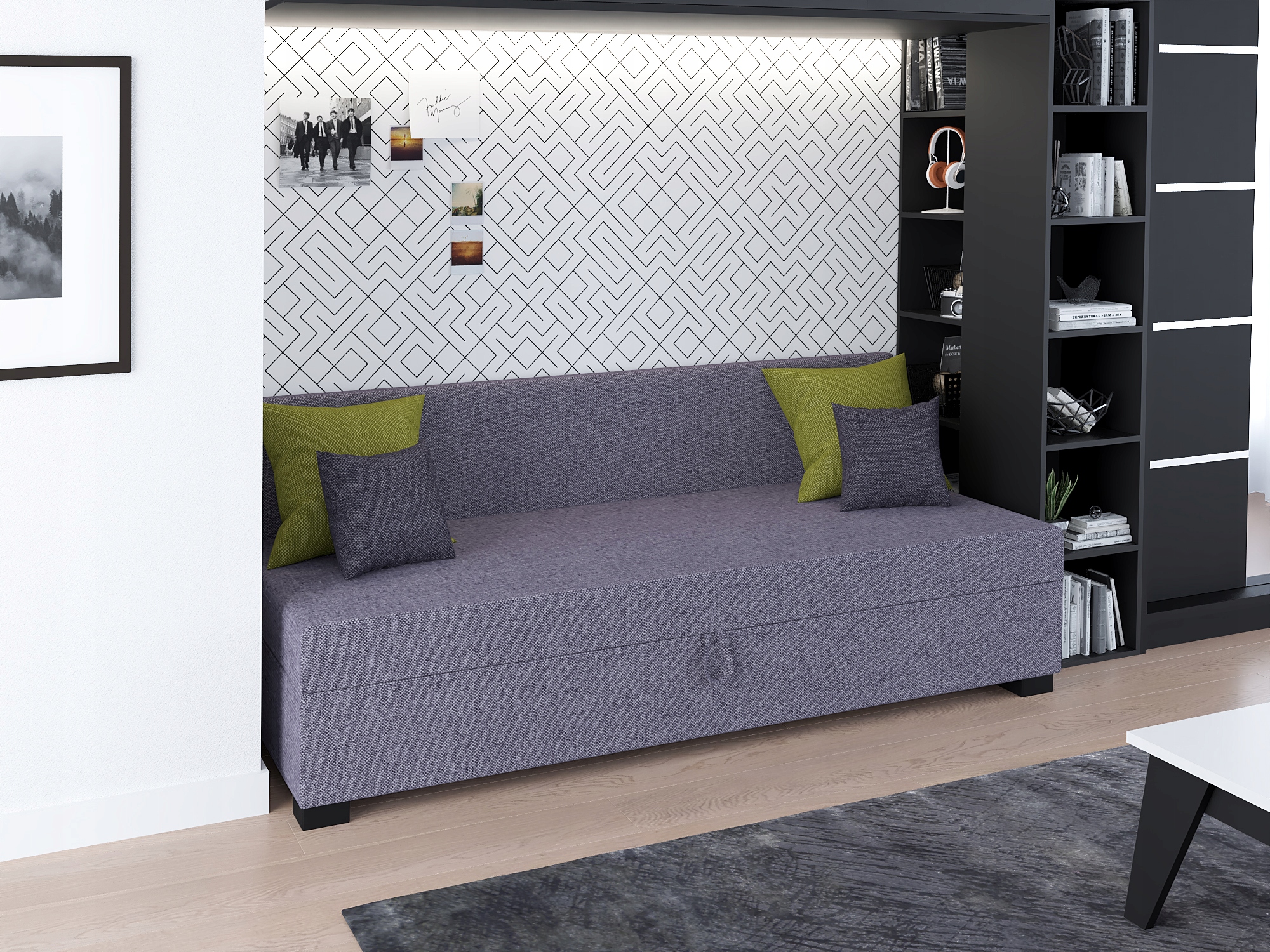 Kanapa Tapczan do spania Bob +poduszki Gratis Długość mebla 195 cm