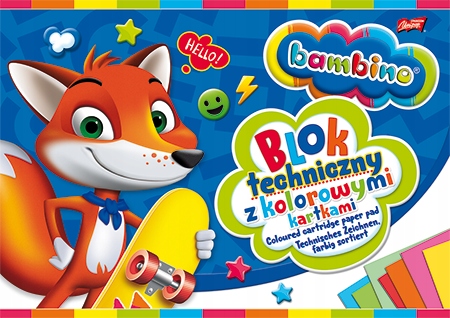 

Blok techniczny A4 kolor 10 kartek Bambino 01567