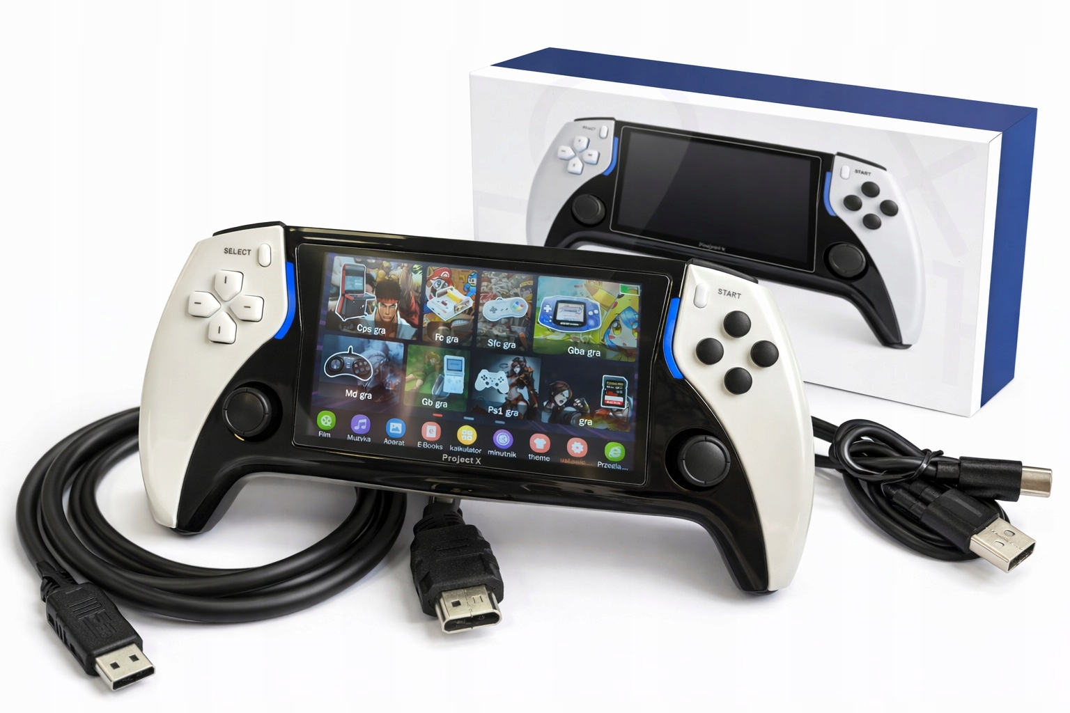 Konsola przenośna do gier Project X Ekran 4.3" Ips 40000 Gier Retro