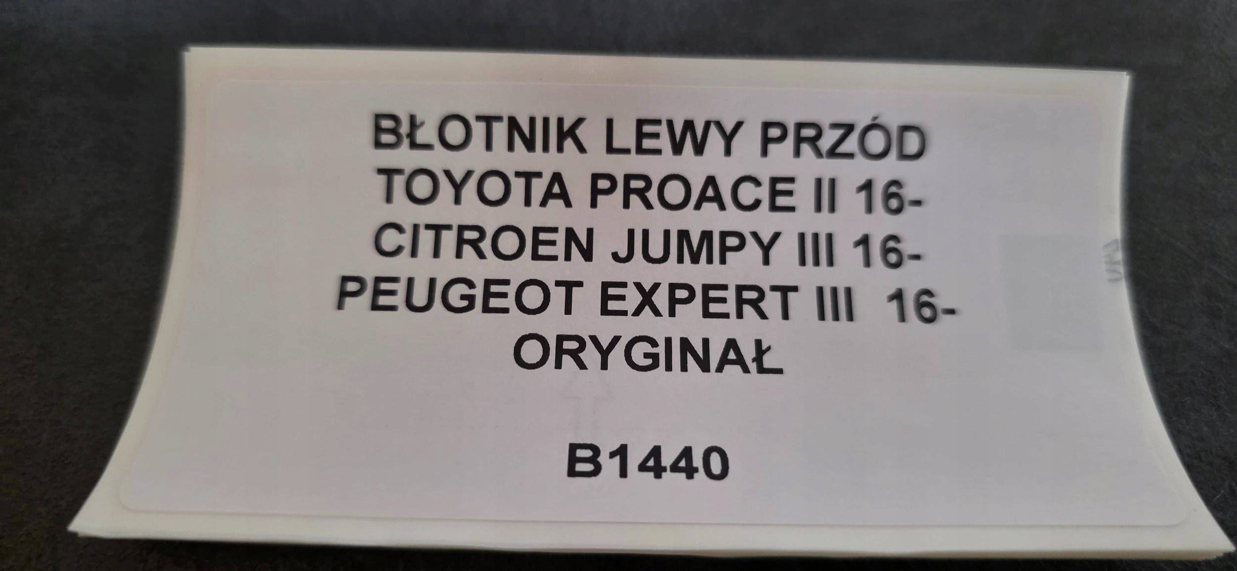 fender left front TOYOTA PROACE II JUMPY III EXPERT III 16- original