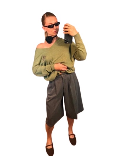 Lady Drama Kraťasy Culotte Jedle Šedá 3 (L/XL)