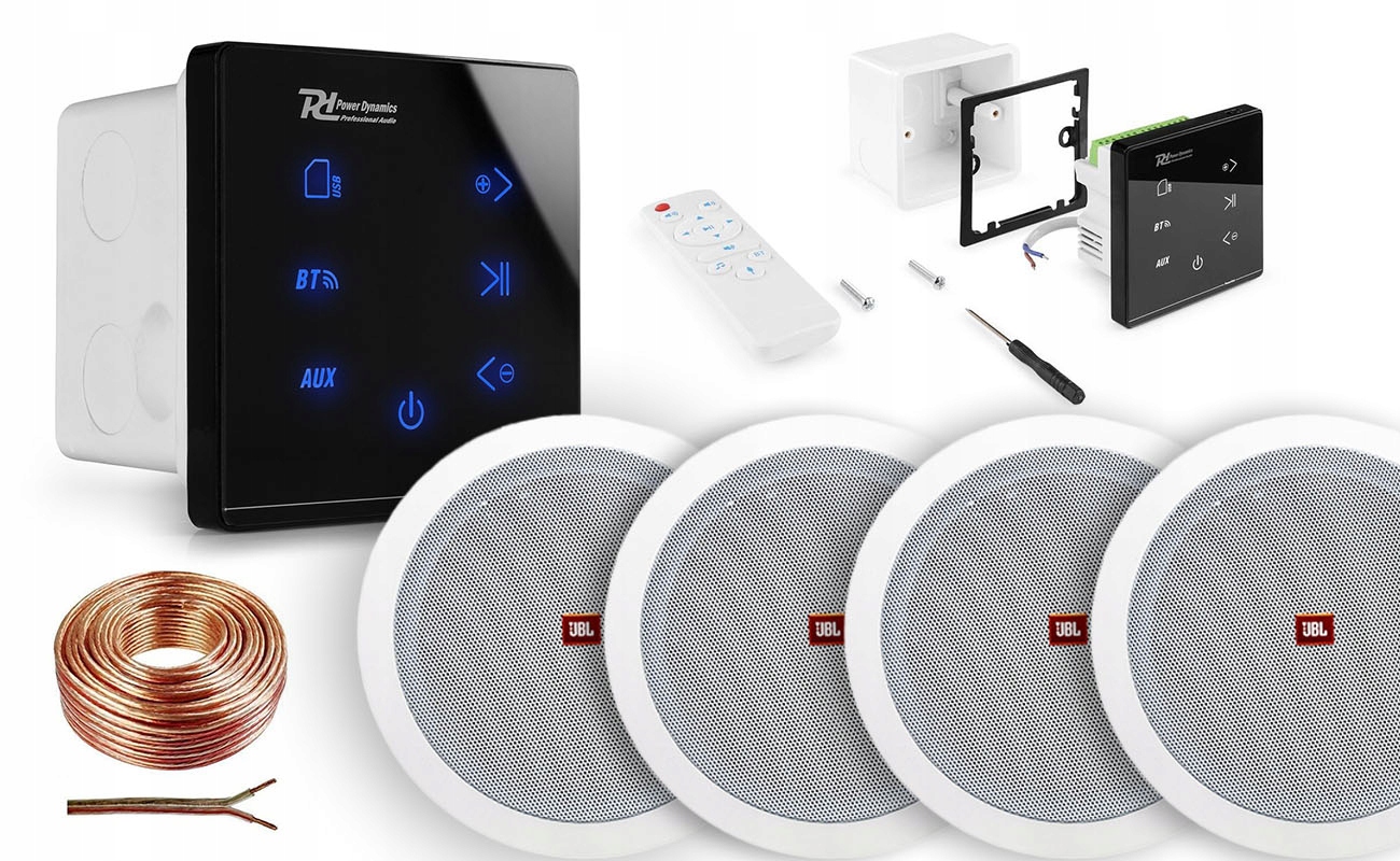 Nástěnný zesilovač Bt Usb 4 stropní reproduktory Jbl