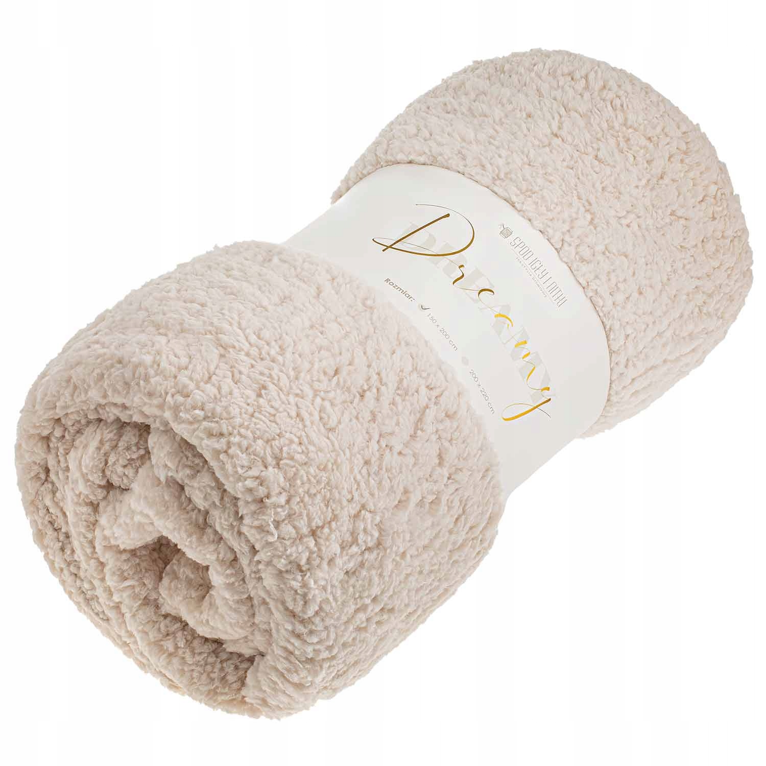 Deka Dreamy boucle 200x220 béžová měkká bukla+beránek