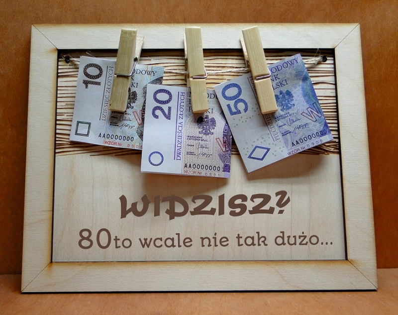 

Ramka na pieniądze śmieszny na 80 urodziny