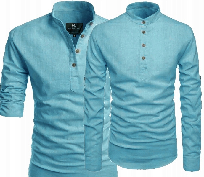 Pánská košile Stojka Casual Denní Lněná Len