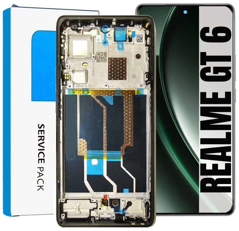 Displej Pro Realme Gt 6 RMX3851 Originální Displej Rámeček Zelený