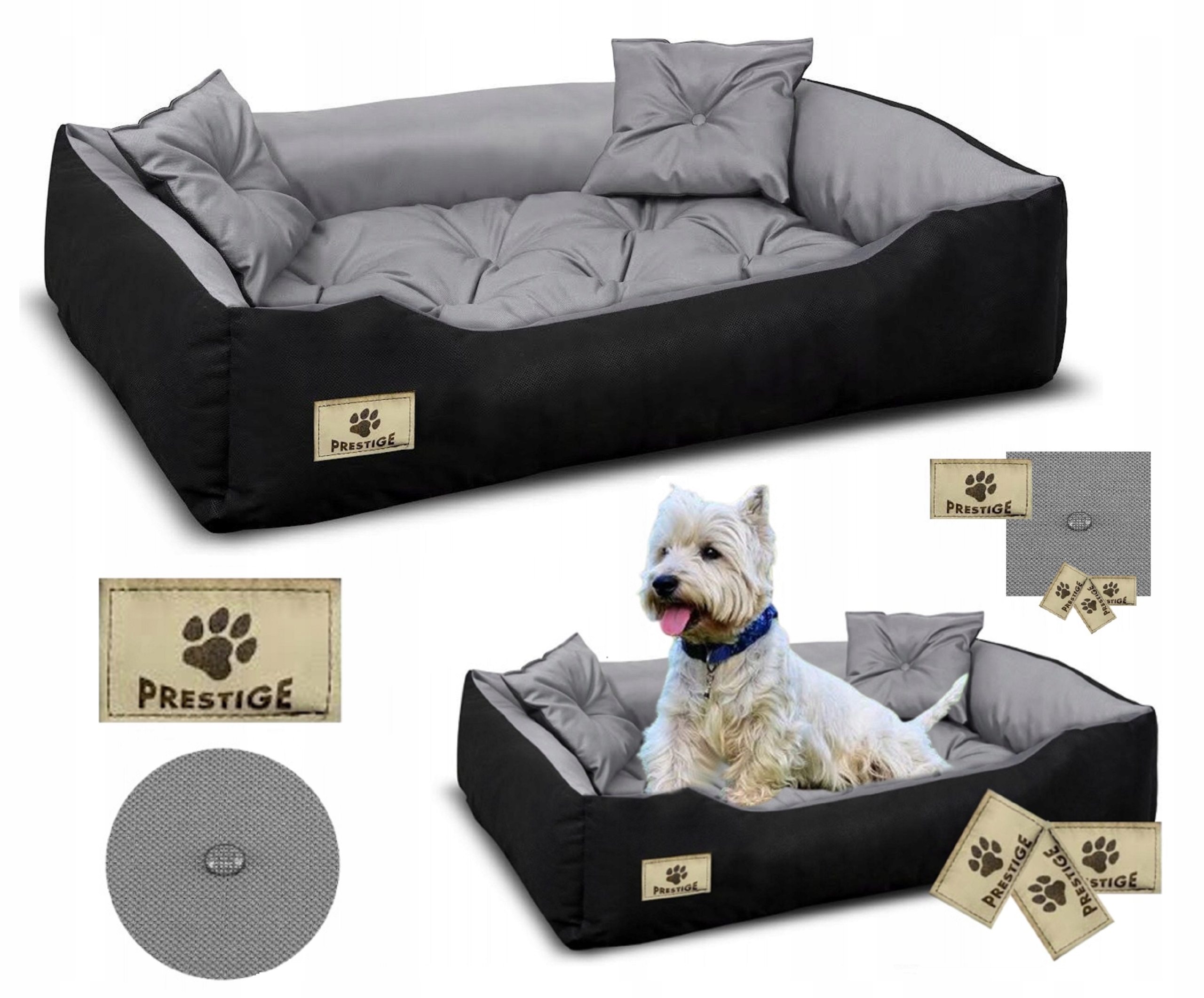 Pelíšek pro psa kotec Prestige 100x75 cm voděodolná šedá L