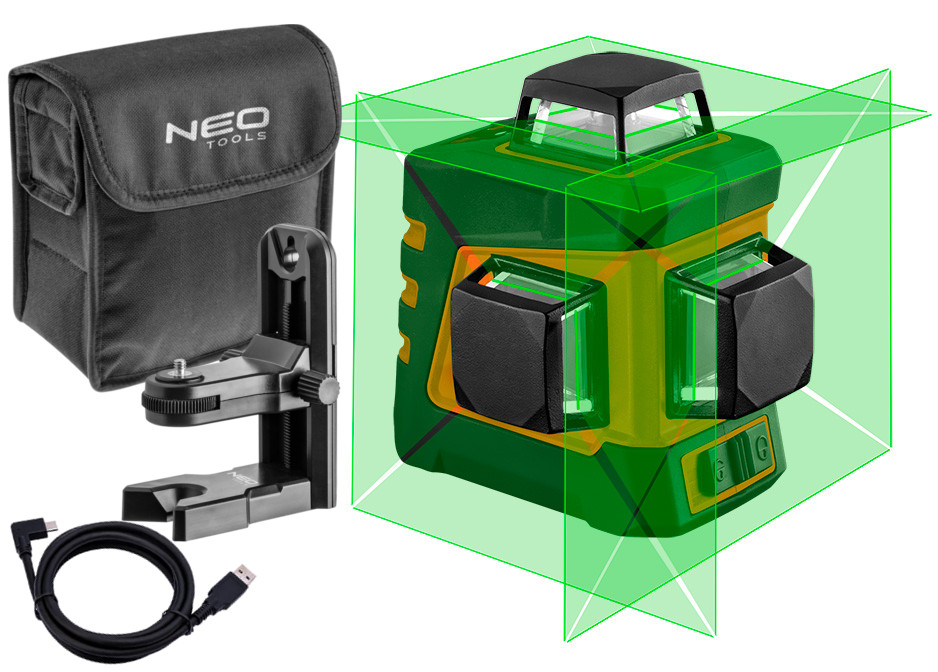 

Neo Laser Krzyżowy Poziomica 20m Zielony Etui