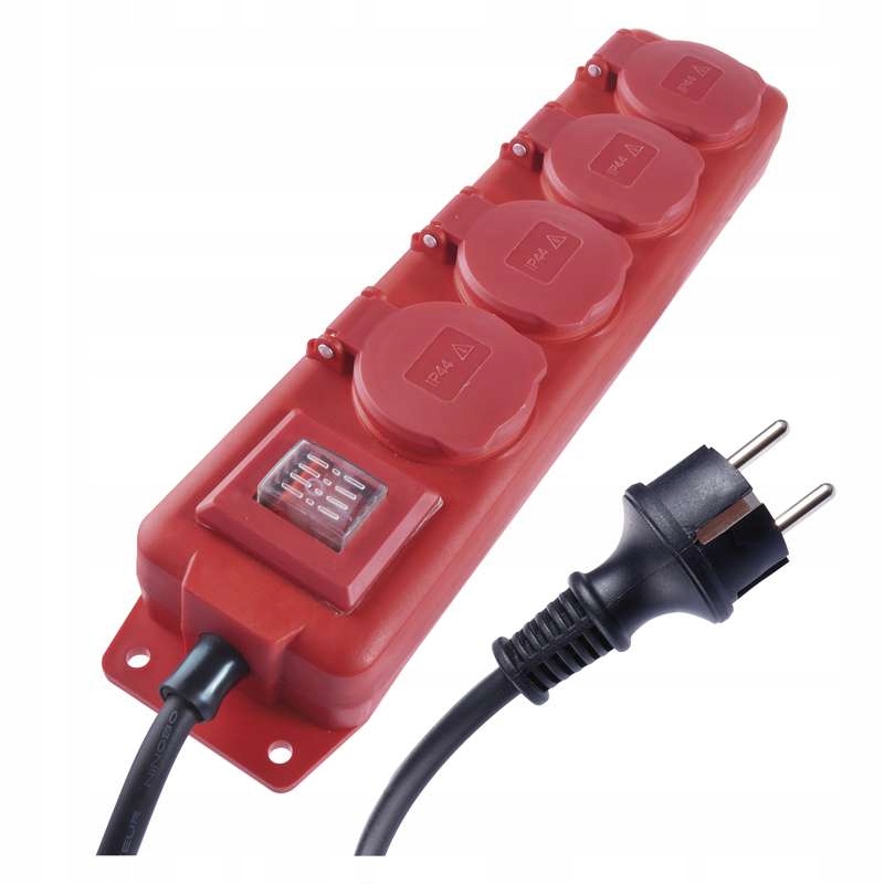 Przedłużacz Listwa Warsztatowy Ogrodowy Gumowy Wyłącznik 4 gniazda 3m IP44