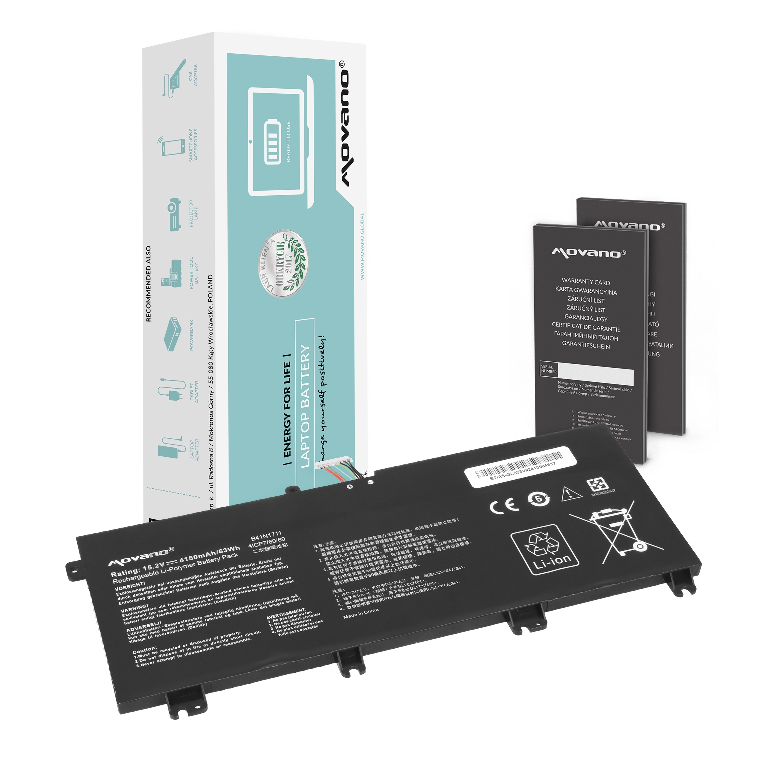 Bateria do Asus Rog GL503G GL503V GL703V FX503V FX705 FX705D B41N1711