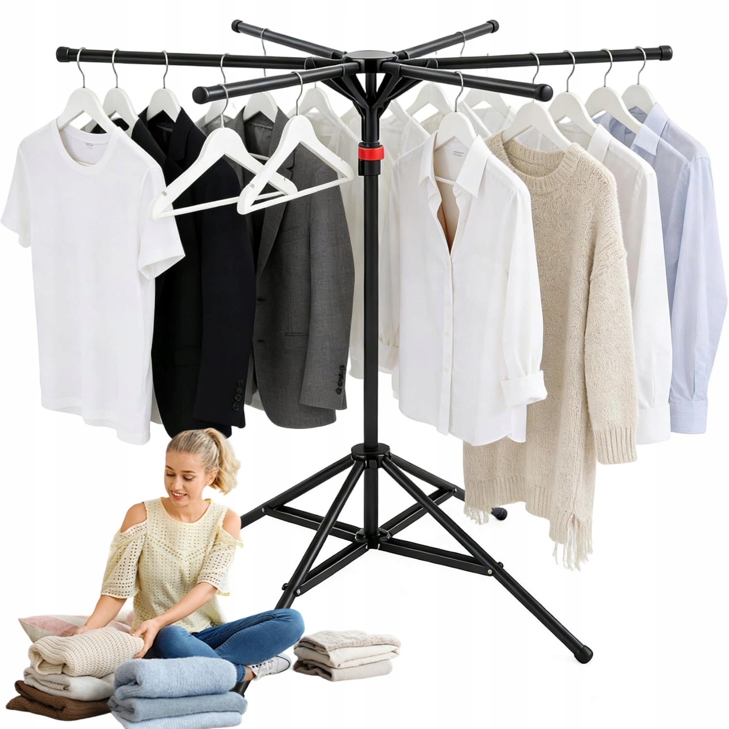 Levně Skládací Sušák Na Prádlo Vertikální, Stojící, Velký, Balkonový, Výkonný, Velikost XL