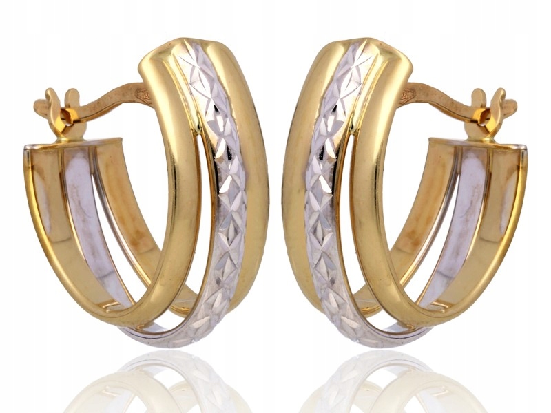 

Złote Kolczyki Koła Diamentowane,białe Złoto 585