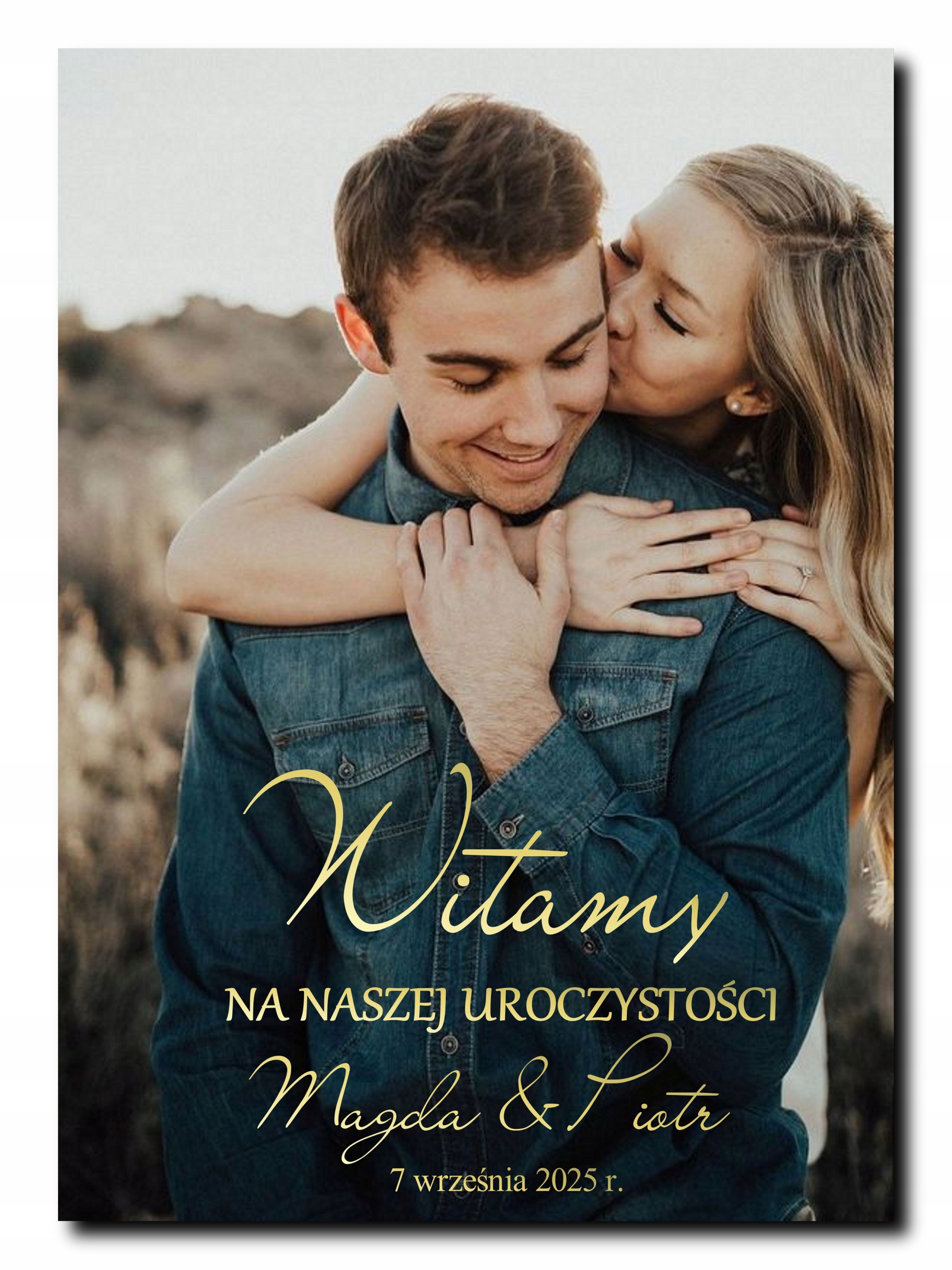 Tablica powitalna na ślub wesele 70x50 OBRAZ ZE ZDJĘCIEM I PERSONALIZACJĄ