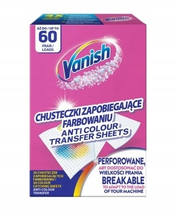 

Vanish Chusteczki zapobiegające farbowaniu, 60 szt