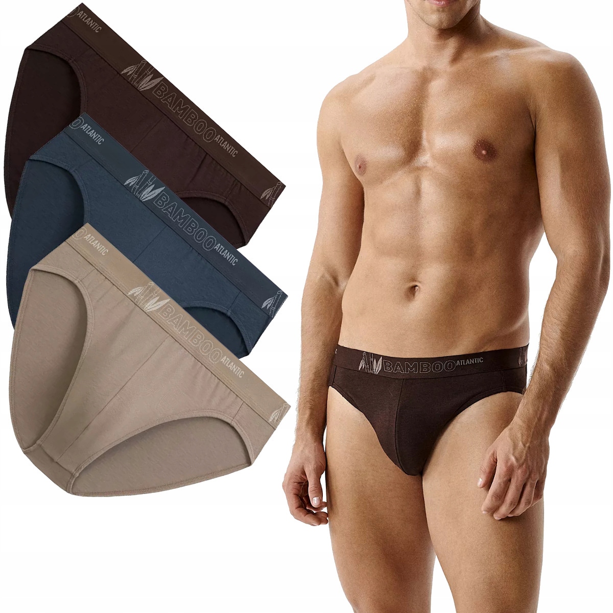 Slipy Męskie Atlantic Sport Bambus 3MP213/BEZ/BRO/GRAC/XL