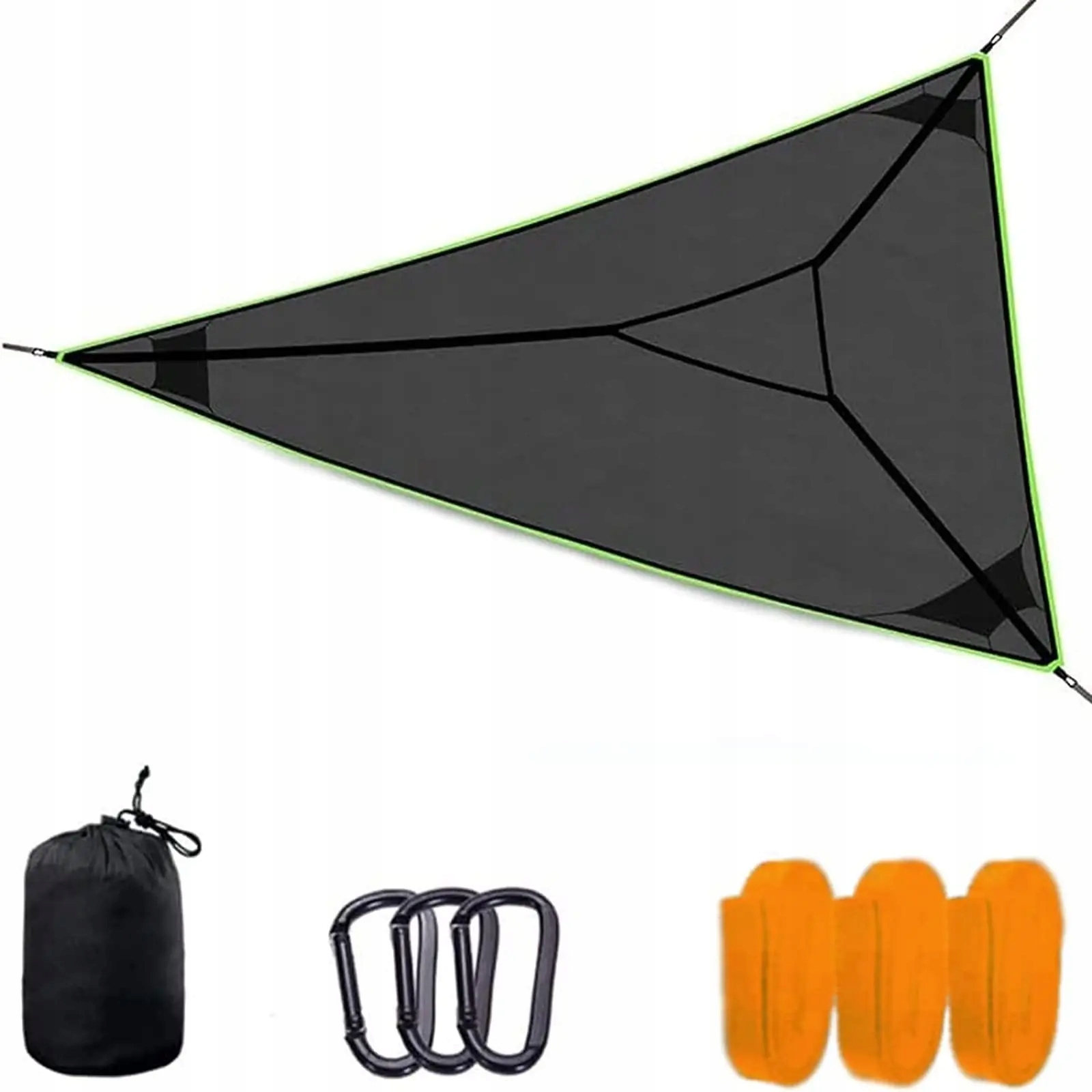 Powietrzny trójkątny hamak czarny 4*4*4m Szerokość 3 m