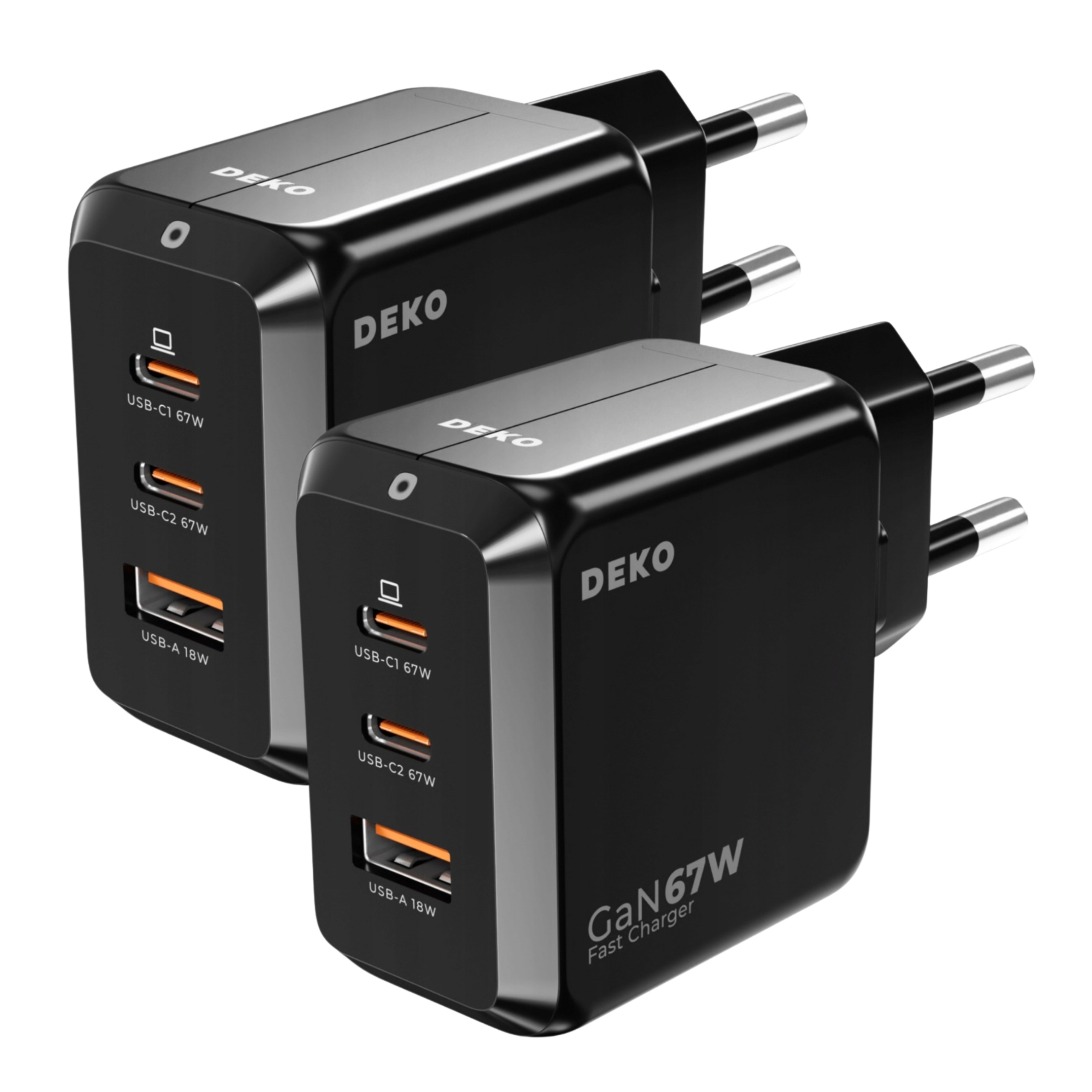 Rychlá Nabíječka Usb C sada 2 ks 3xUSB C 67W 65W Rychlé nabíjení