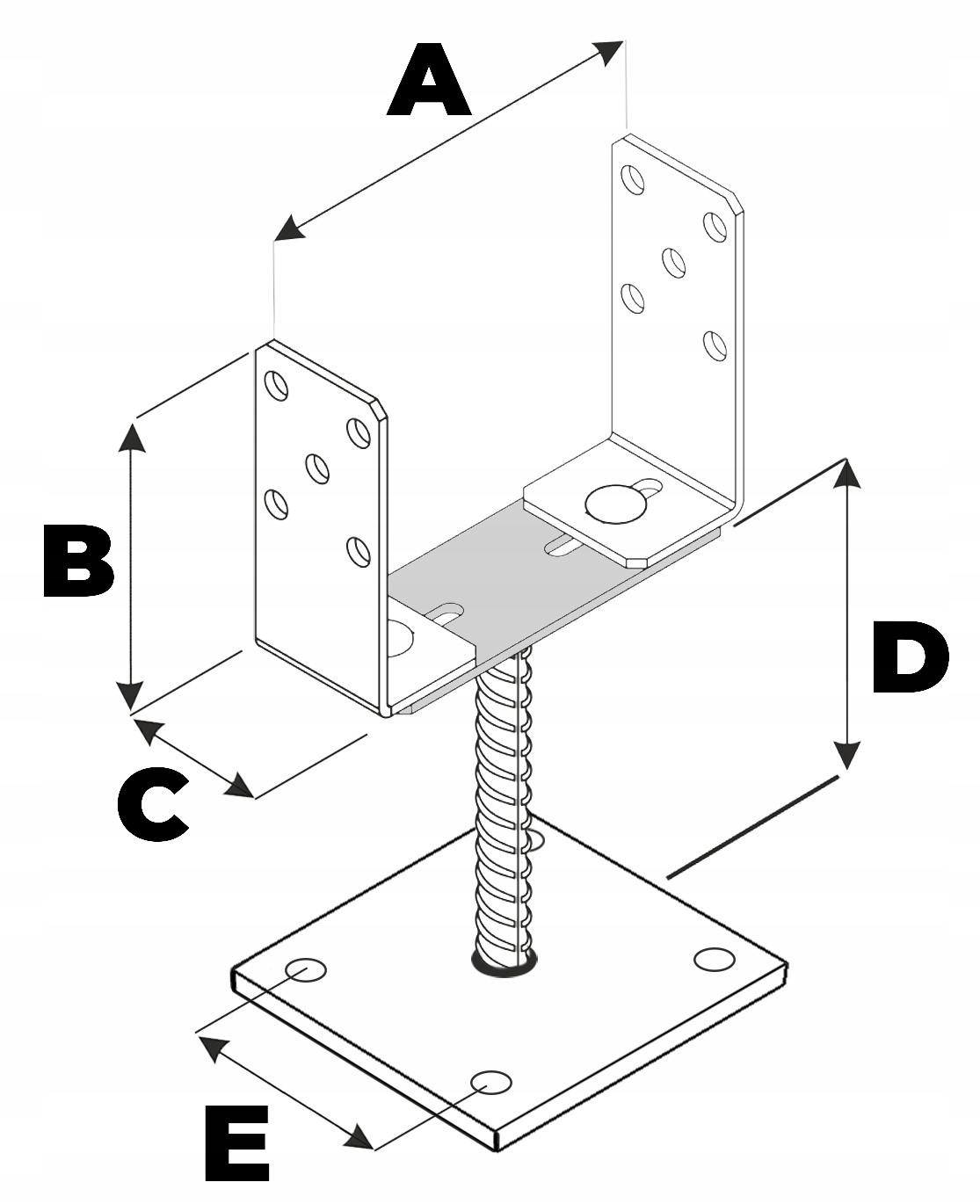 PODSTAWA SŁUPA REGULOWANA 0-160 mm OCYNK BLACHA 4 Kod producenta 5215