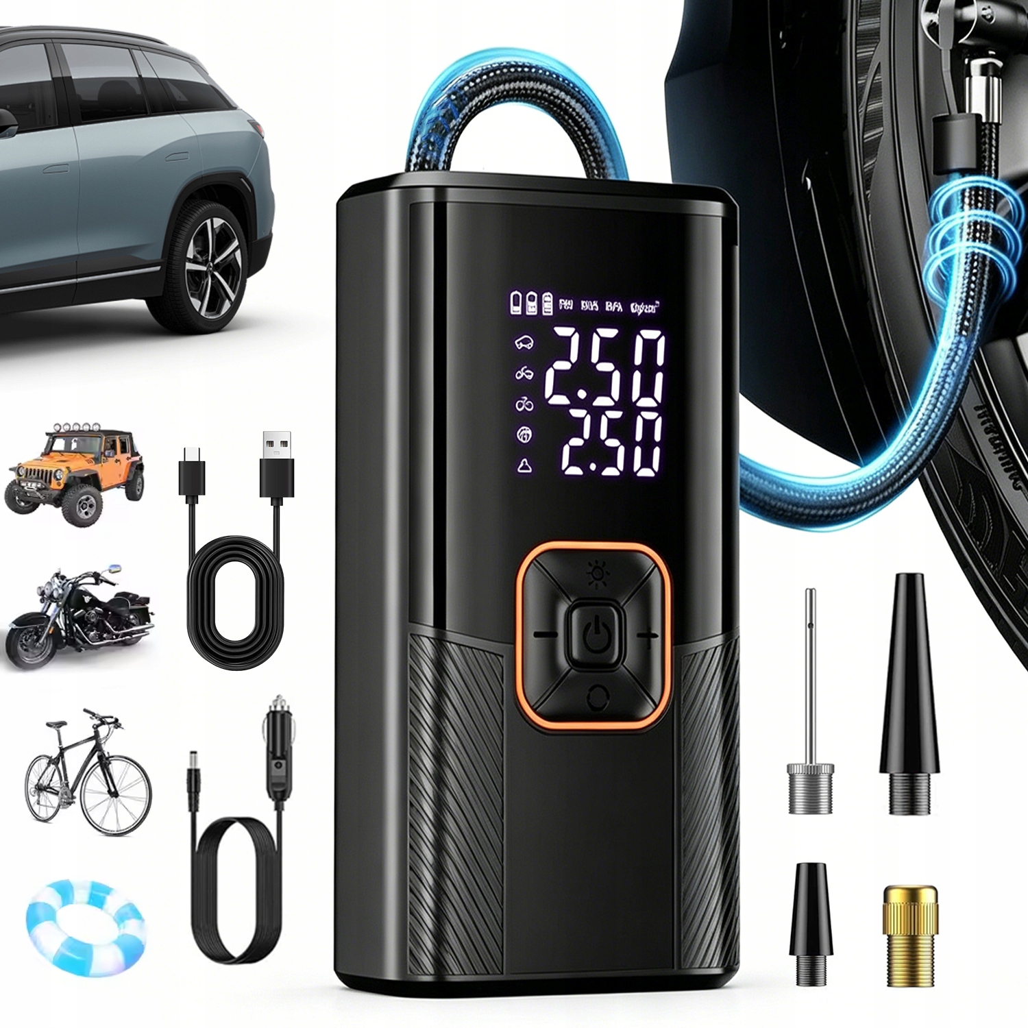 Bezprzewodowy Pompka Rowerowa Elektryczna Ochrona Przeciążenia