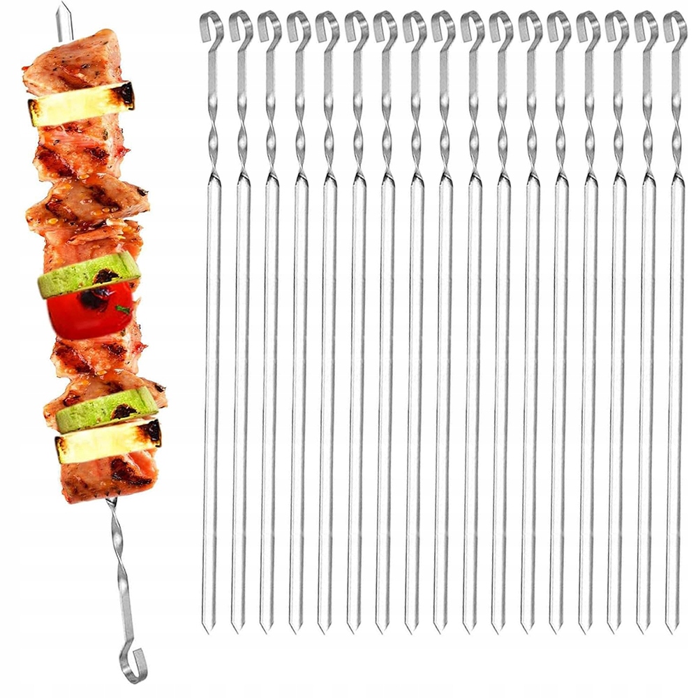 18X Špejle Na Špíz, Maso Na Gril 60 cm Nerezové