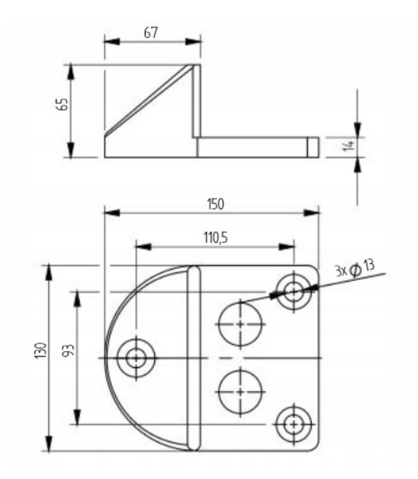 ODBÓJ OGRANICZNIK ODBOJNIK STOPER DO BRAMY 6,5cm-GS-03 Kolor czarny