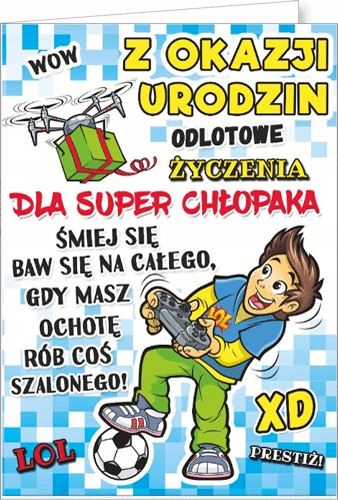 

Kartka na urodziny dla chłopaka z dronem Young29