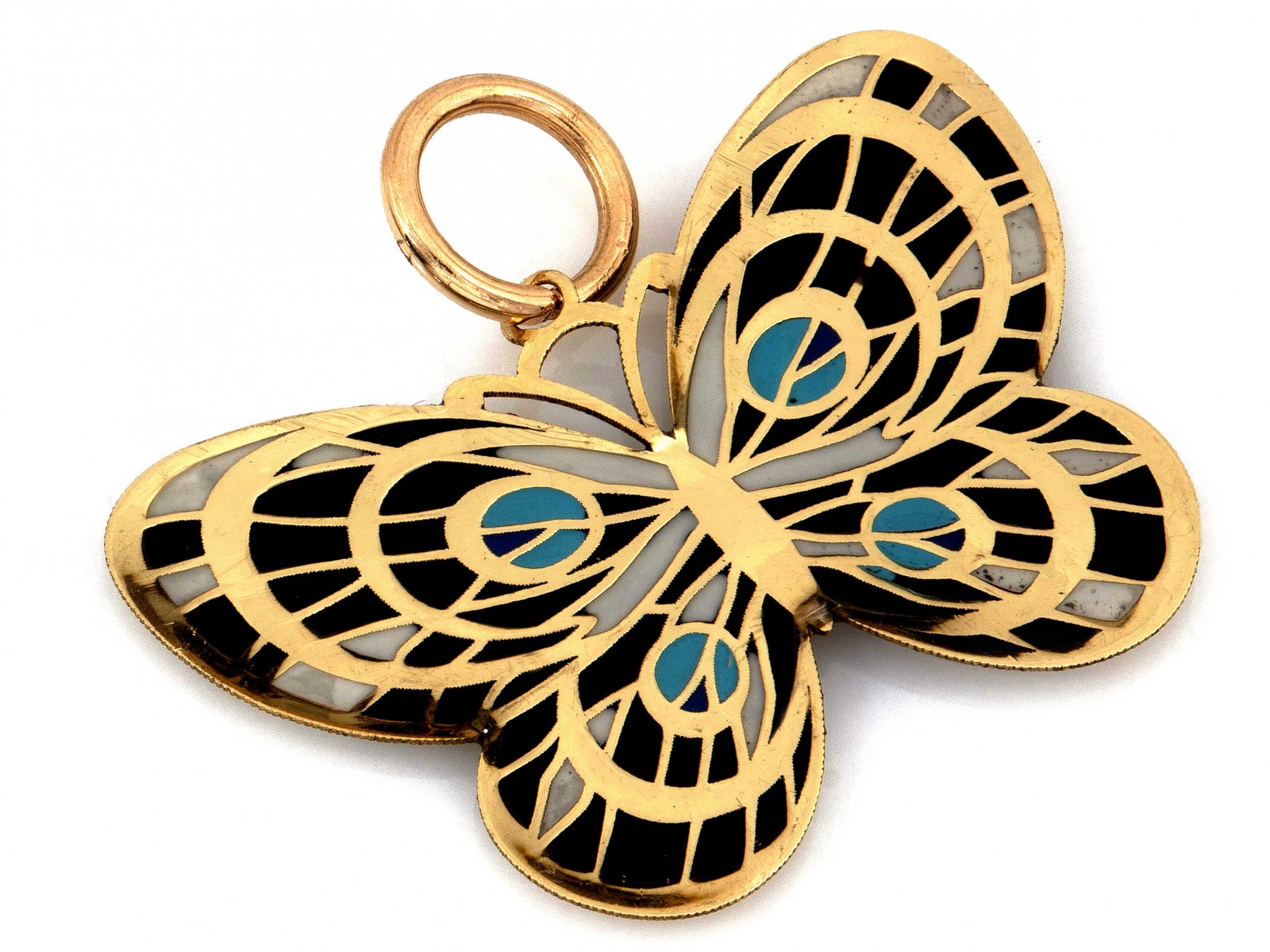 Efektní zlatý přívěsek 585 14kt motýl se smaltem 0.91g jako dárek pro ni