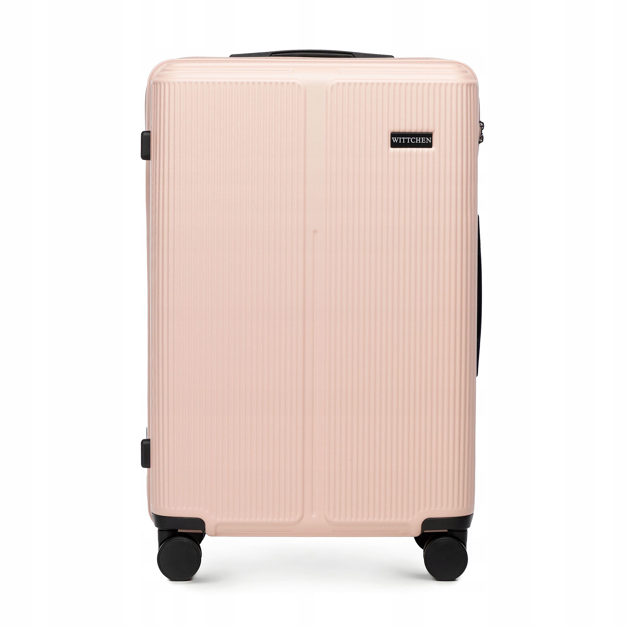 Wittchen średnia walizka 56-3A-602-34P z ABS-u w drobne paski pudrowy róż