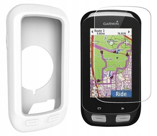Etui Silikonowe Szkło Hartowane 9H do Garmin Gps Edge 1000 Białe