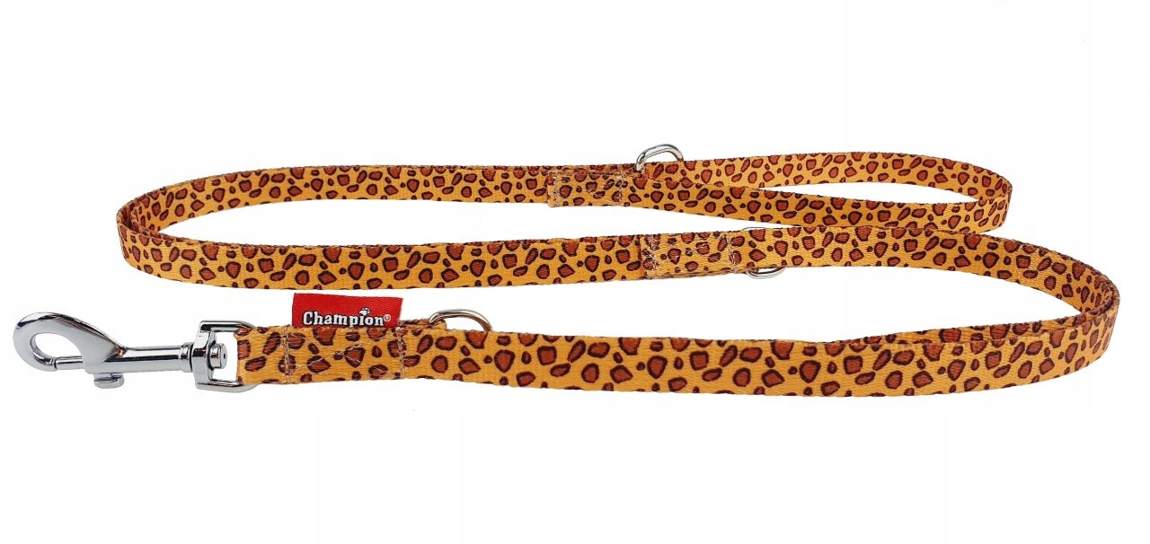 Levně Polský výrobce Champion Vodítko s potiskem nastavitelné 1,6cm/250cm Jaguar