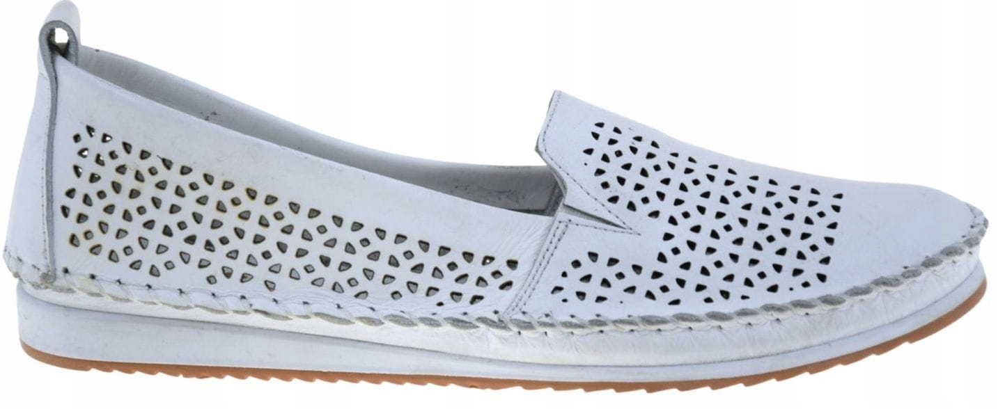 Bílé Dámské Kožené Ažurové Mokasíny Vhodné Pro Každou Příležitost 54C0734 R40