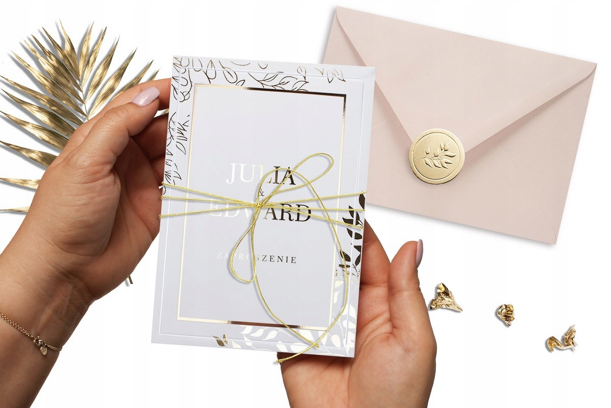 ZAPROSZENIA ŚLUBNE ZŁOTE SREBRNE ŚLUB ROSE GOLD Marka inny