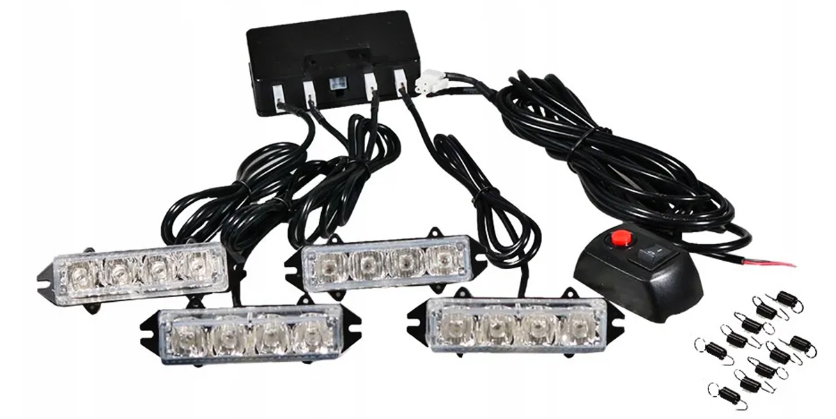 LAMPA STROBOSKOP OSTRZEGAWCZA POMOC LAWETA 4 x LED Part manufacturer Carmotion