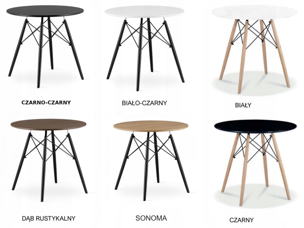 STÓŁ okrągły DSW salon JADANIA pokój KUCHNIA 80x75 Materiał blatu płyta MDF