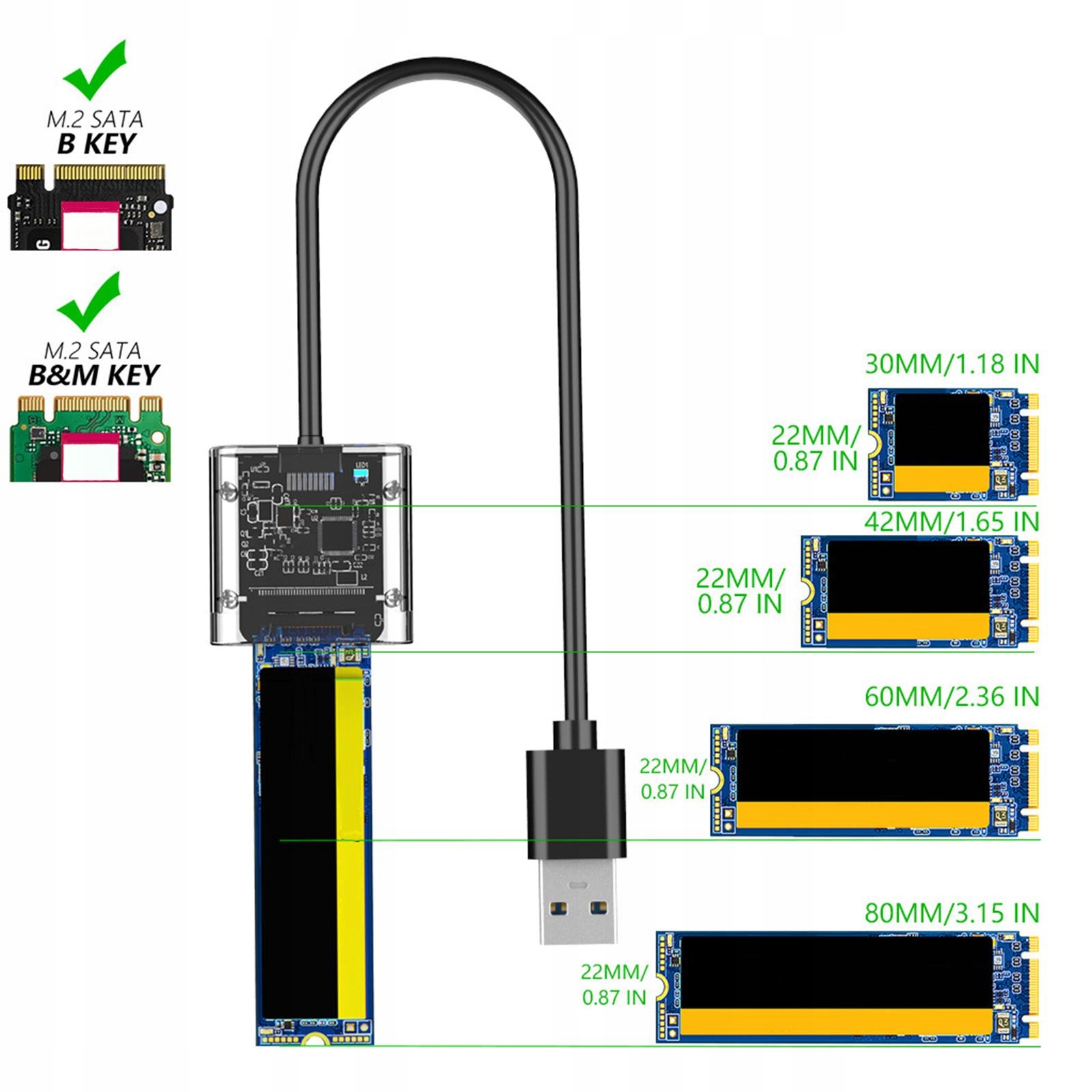 M.2 na USB 3.0 Obudowa adaptera SSD Konwerter Box EAN (GTIN) 0781292010648
