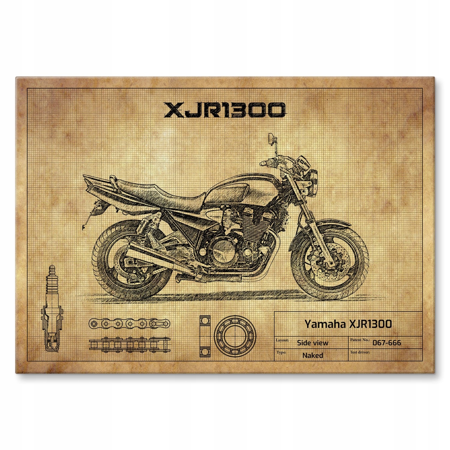 Kovový plakát Yamaha XJR1300 Dárek 30 x 42 cm