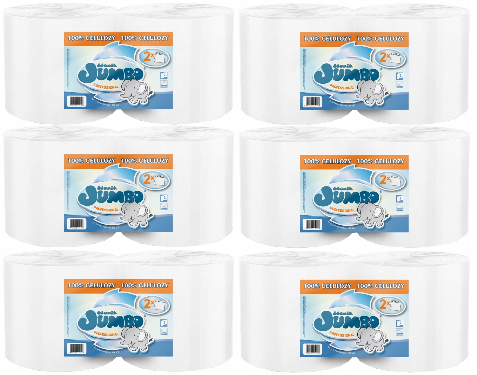 Levně Čisticí Utěrka papírový 650 listů Professional Celulóza 2W 1800m 12 rolí