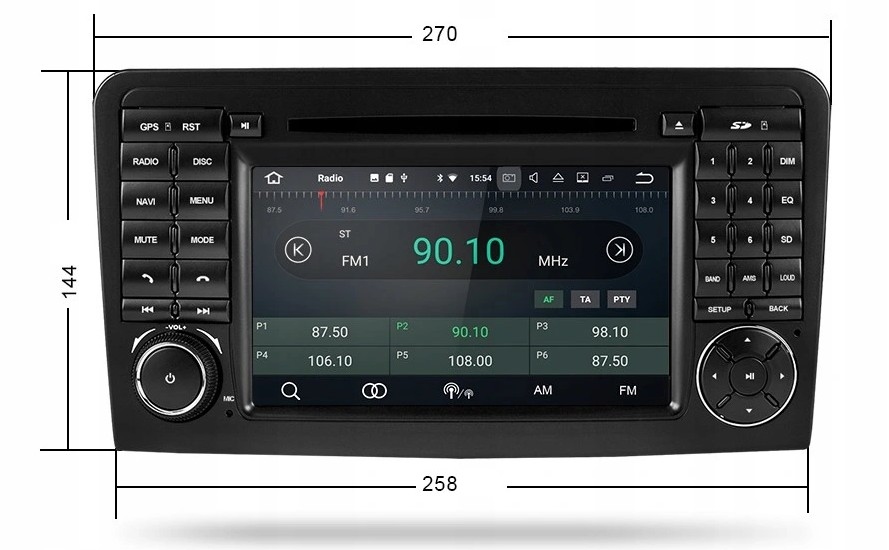 Radio ANDROID 11 MERCEDES ML W164 M GL ML50 GPS WiF Montaż 2-DIN