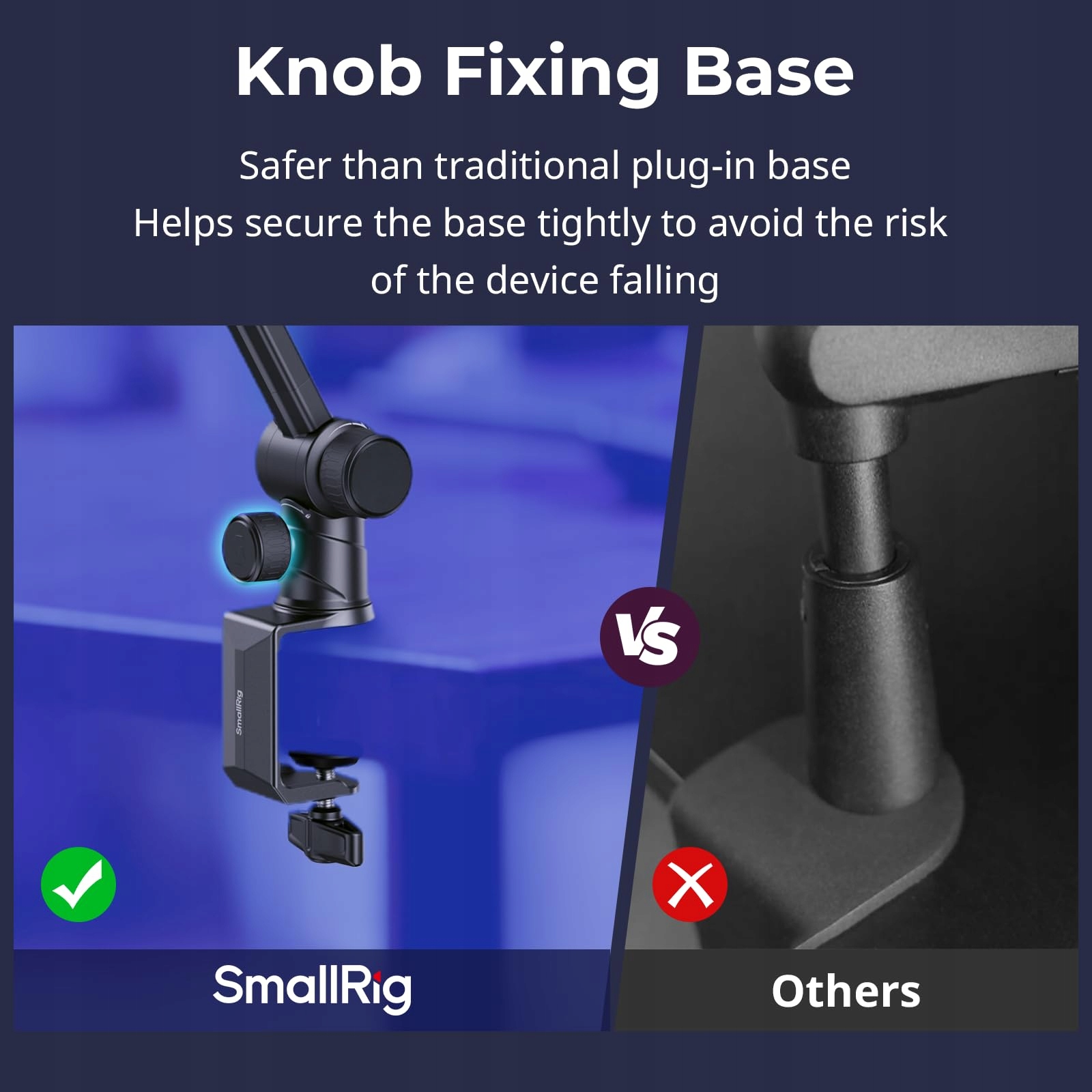 SMALLRIG Mikrofonowy Statyw 360° z Hydrauliką do Podcastów i Streamingu — miniatura 3
