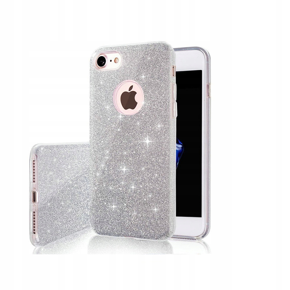 Nakładka Glitter 3w1 do Samsung Galaxy A06 5G srebrna Tfo