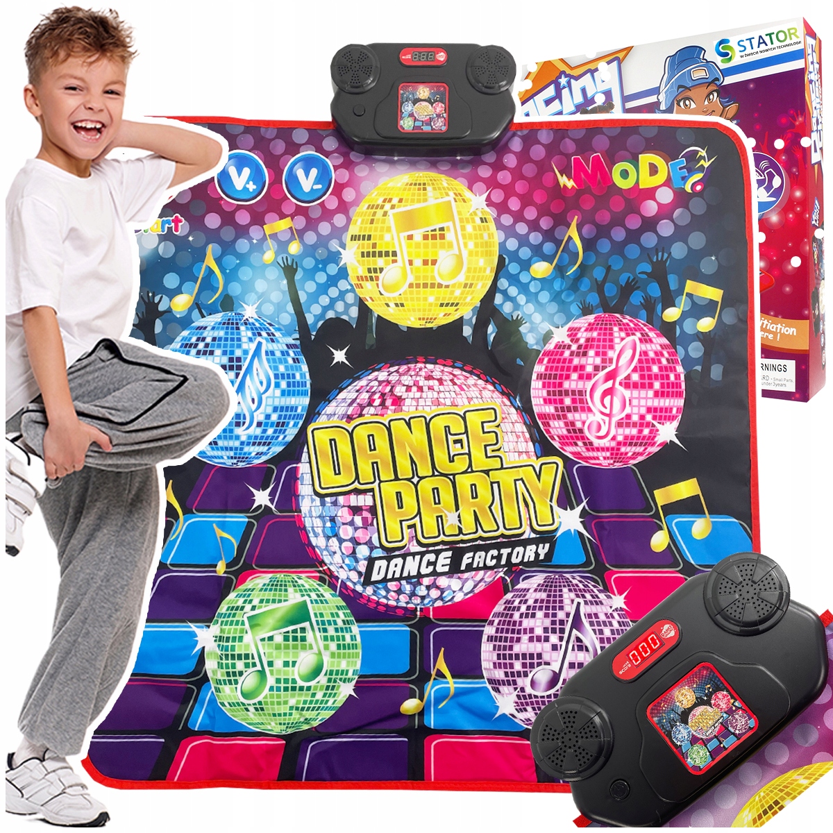 DUŻA MATA MUZYCZNA TANECZNA DLA DZIECI DISCO DANCE MAT GRA ZRĘCZNOŚCIOWA Certyfikaty, opinie, atesty CE EN 71