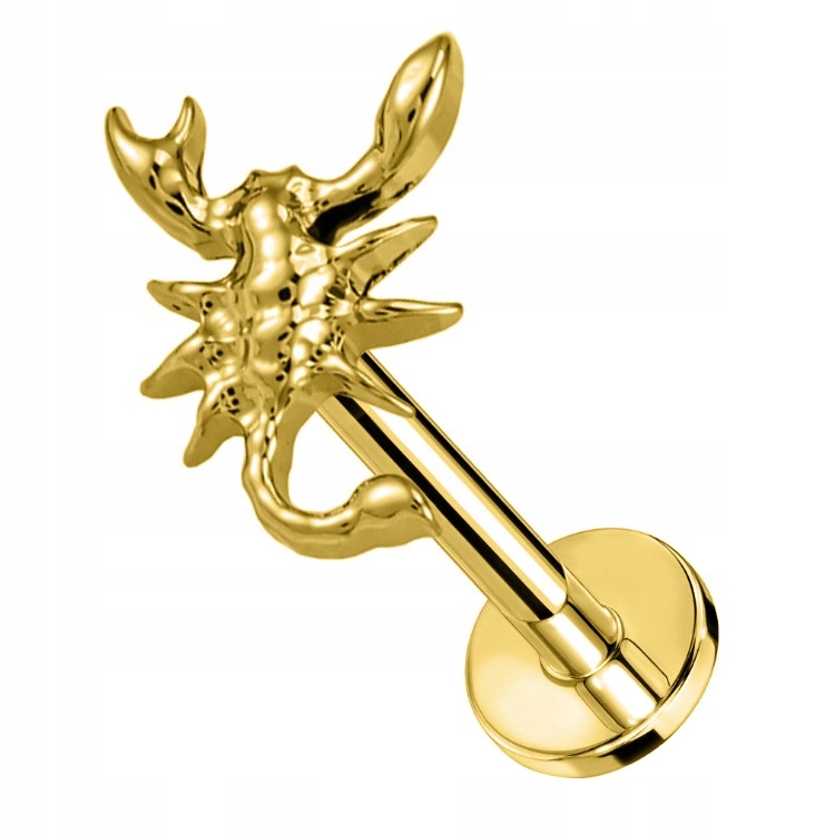 Labret skorpion - gwint wewnętrzny 1,2/6 złoty