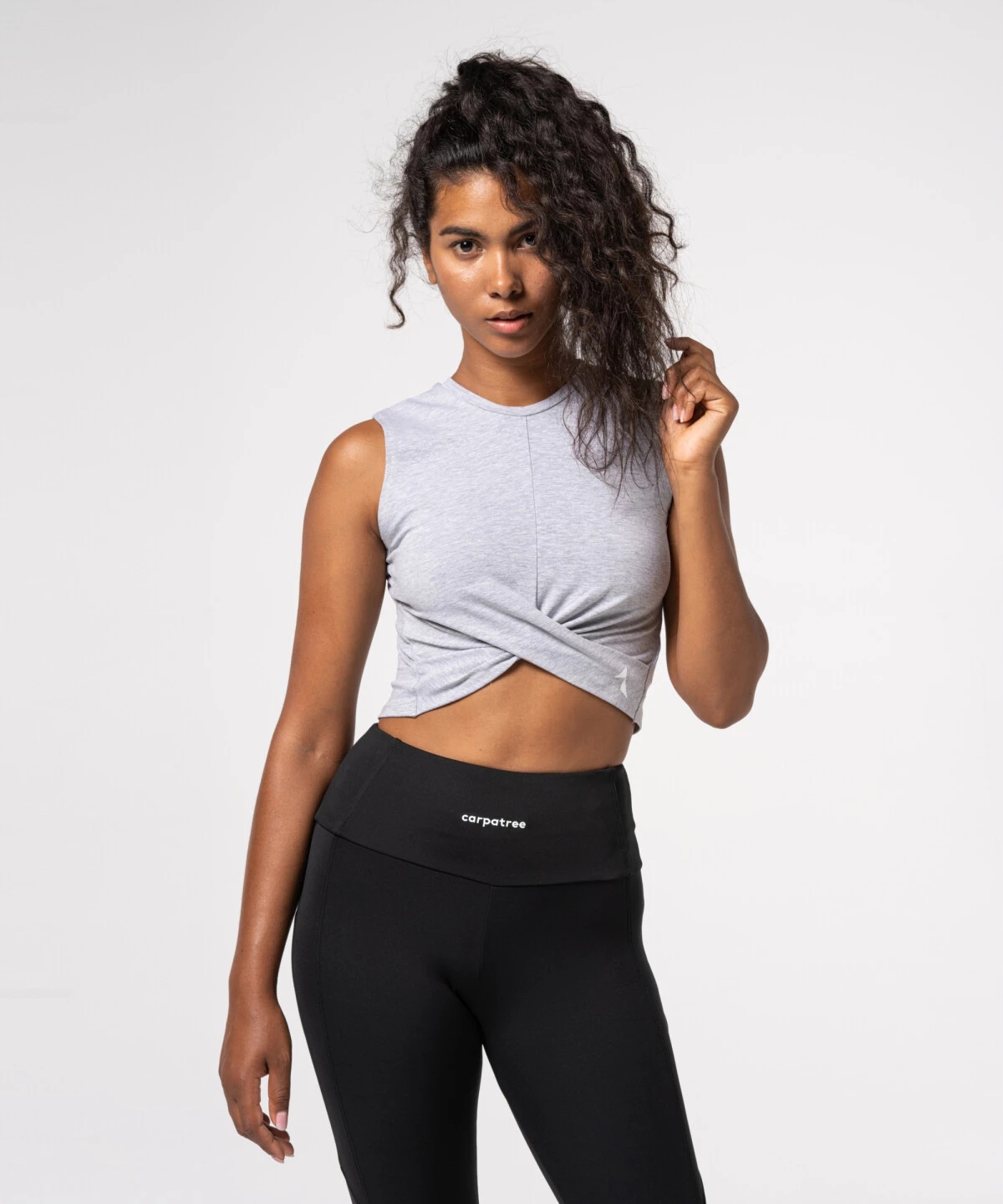 Sleeveless T-shirt M Grey Melange Szary Carpatree Gaia Bez Rękawów Top